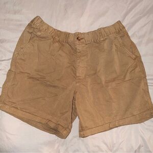 Men's Brown Flat Front Shorts